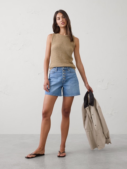 High-Rise Denim Short