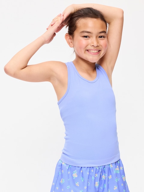 HAUT PERFORMANCE CÔTELÉ ET AJUSTÉ À DOS NAGEUR SANS COUTURES POUR FILLE