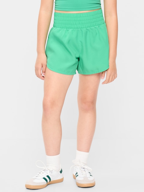 SHORT DE COURSE À OURLET ARRONDI FENDU À TAILLE HAUTE POUR FILLE