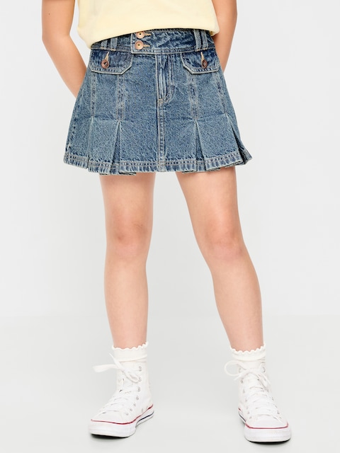 JUPE UTILITAIRE PLISSÉE EN DENIM POUR FILLE