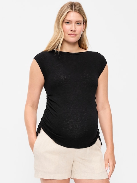Maternity Side-Cinch Jersey Top