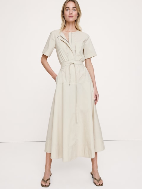 ROBE-CHEMISIER EN POPELINE DE COTON