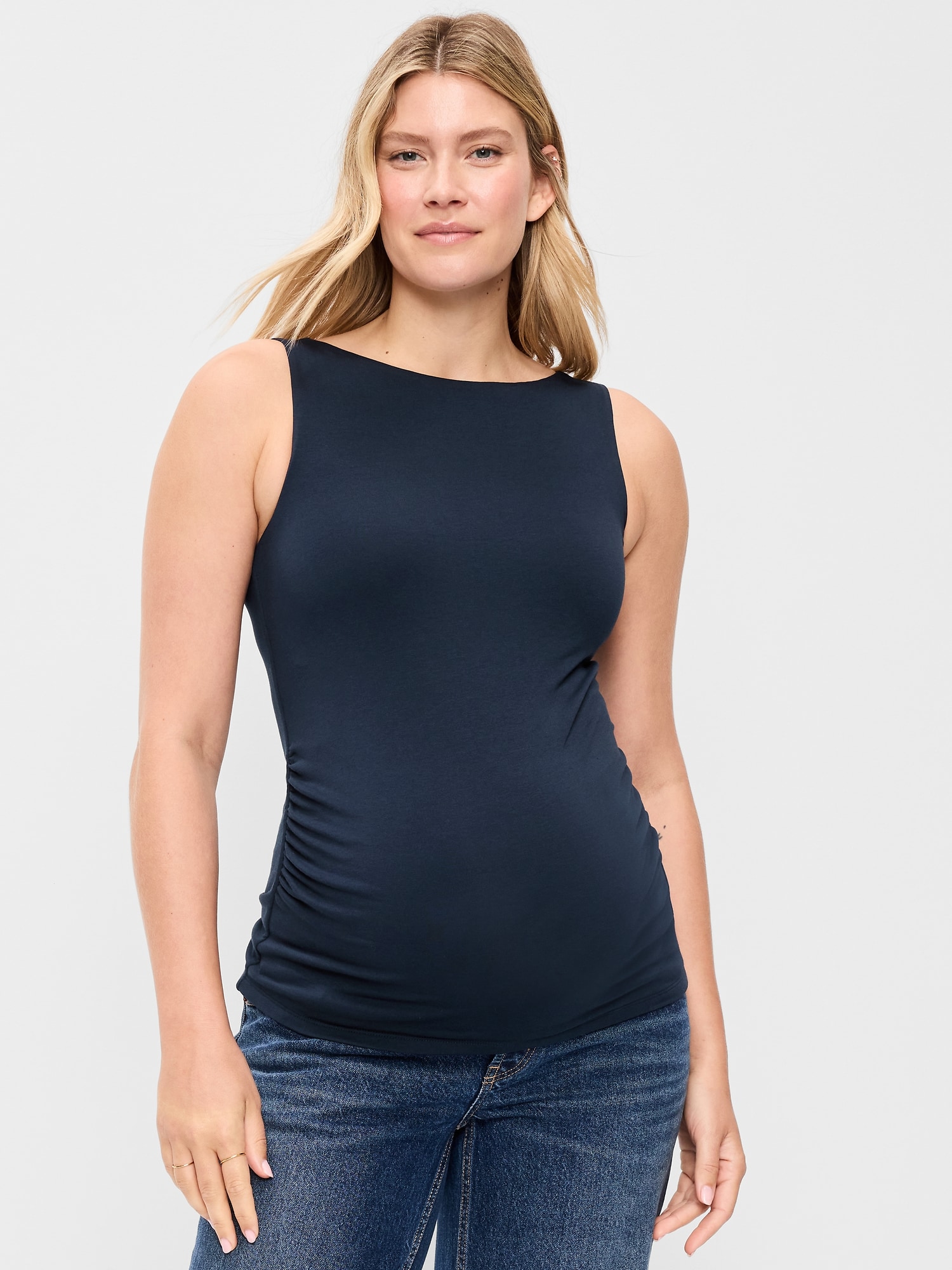 Maternity Slit-Neck Tank Top