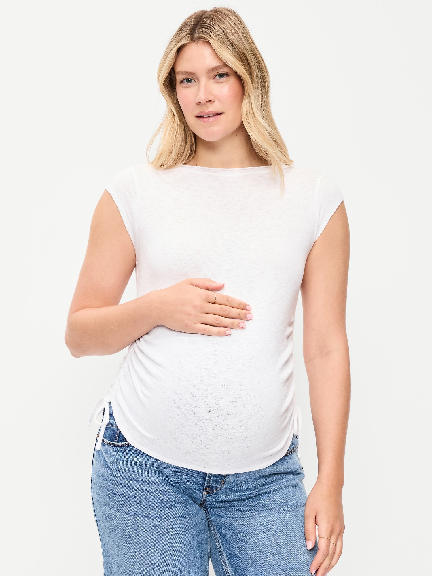 Haut cintré sur les côtés en jersey de maternité