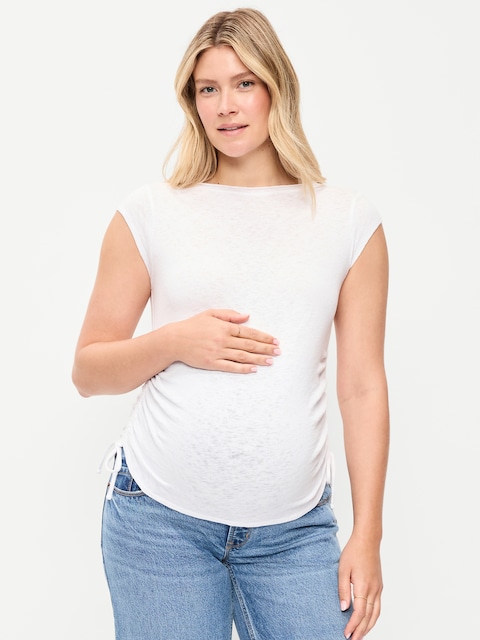 Maternity Side-Cinch Jersey Top
