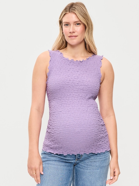 Maternity Texured High-Neck Tank Top