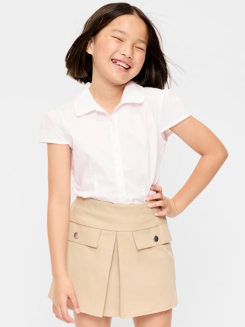 HAUT D'UNIFORME SCOLAIRE À MANCHES COURTES POUR FILLE