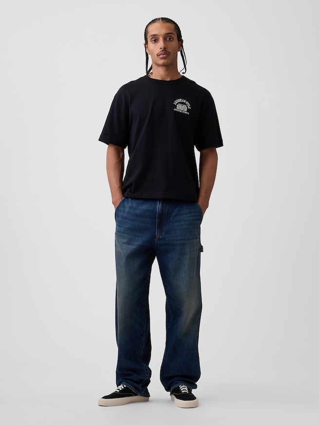 ヘビーウェイト GAPロゴ リラックスフィット クロップドTシャツ-2