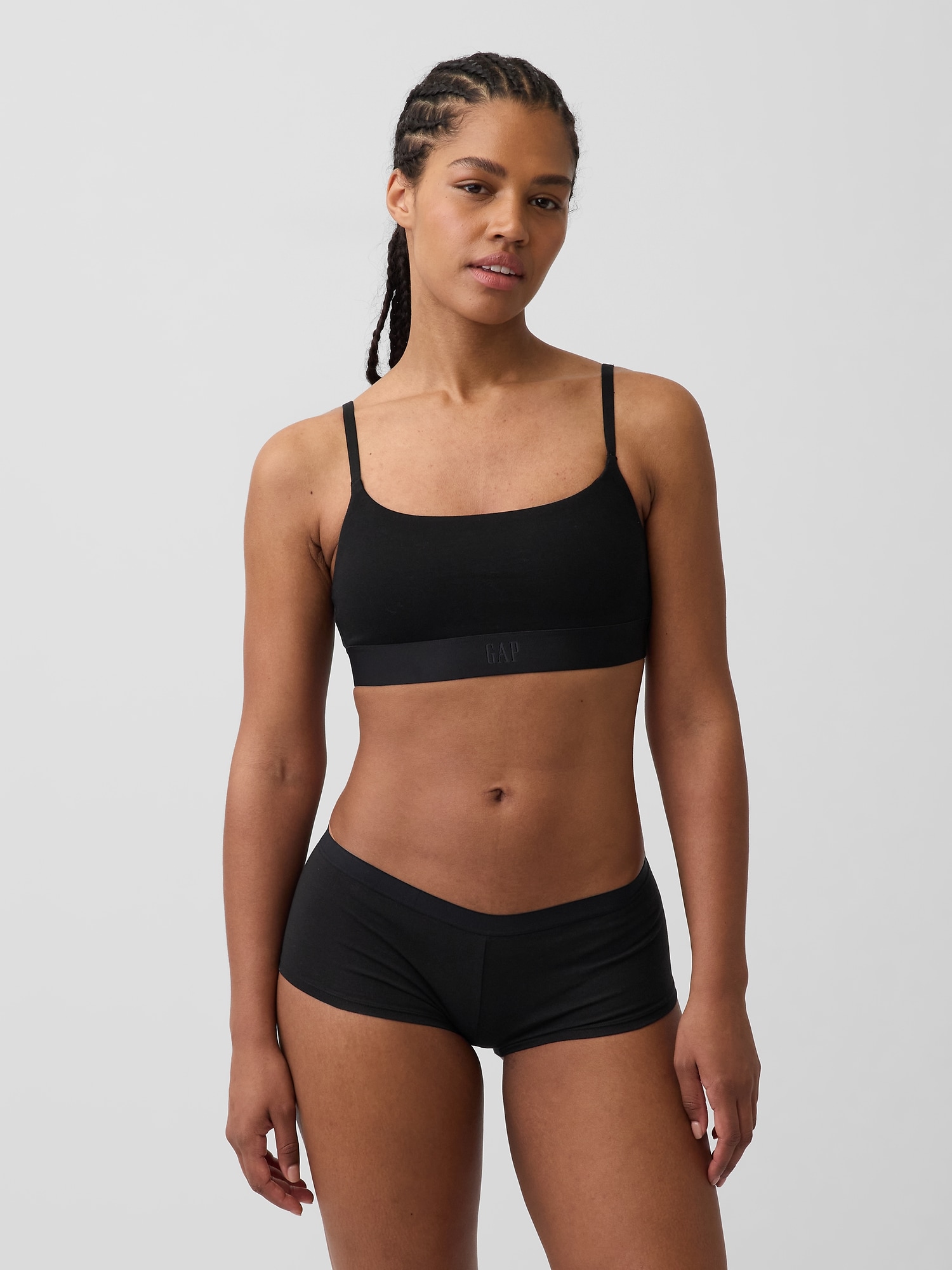 Organic Stretch Cotton Logo Bralette