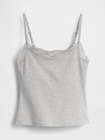 オーガニックコットン ストレッチ レーストリミング キャミソール-4