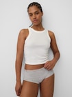オーガニック ストレッチコットン レーストリミング ボーイレングスショーツ-0
