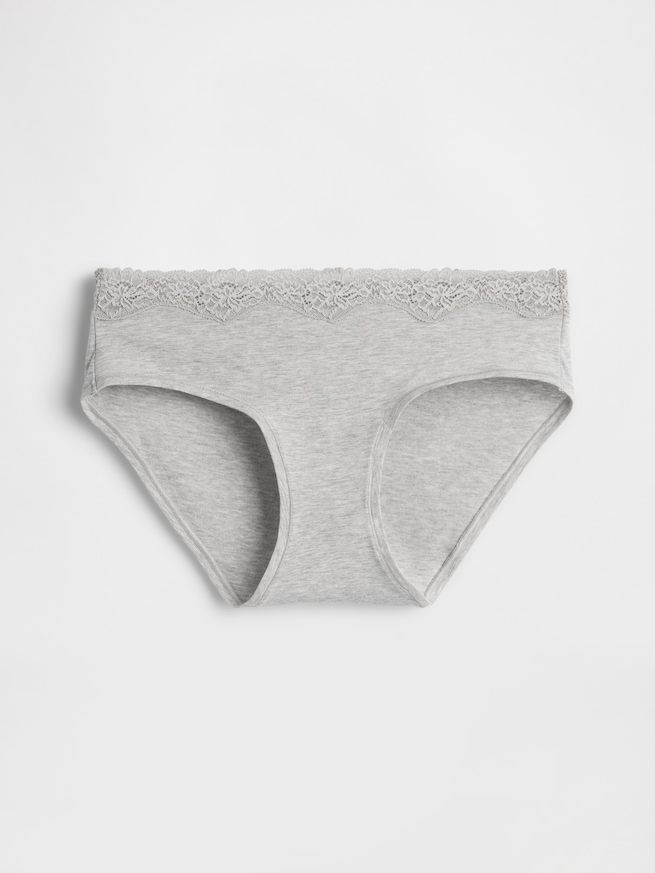 オーガニックコットン ストレッチ レーストリミング ヒップスター-3