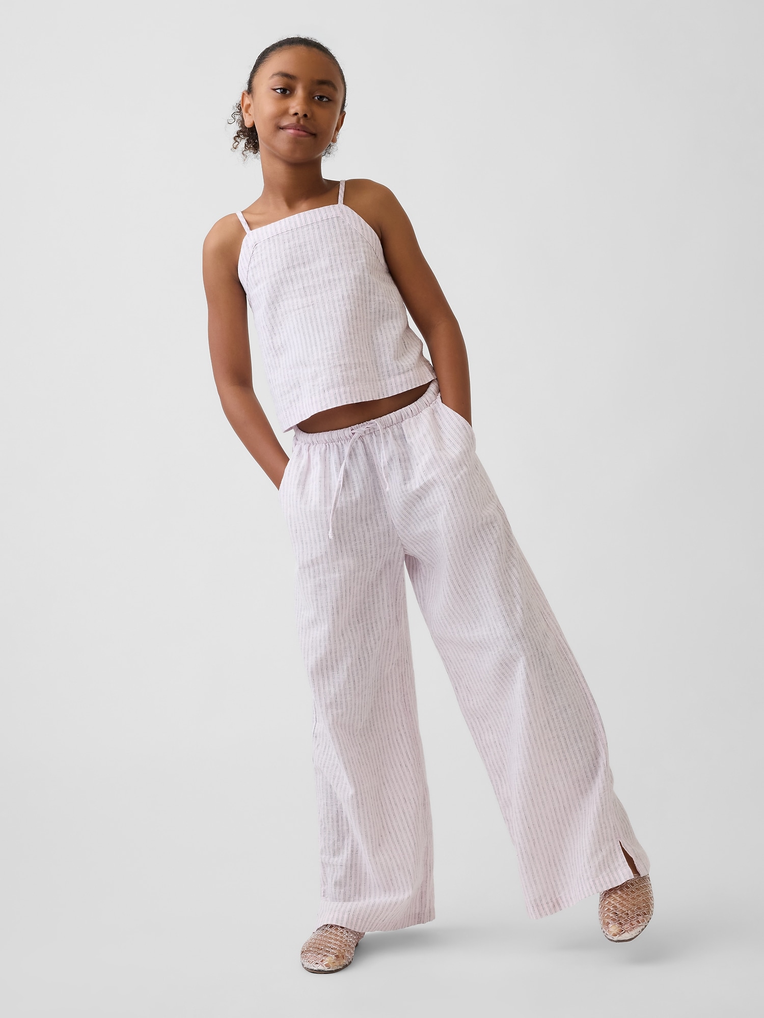 Kids Linen-Cotton Easy Wide-Leg Pants
