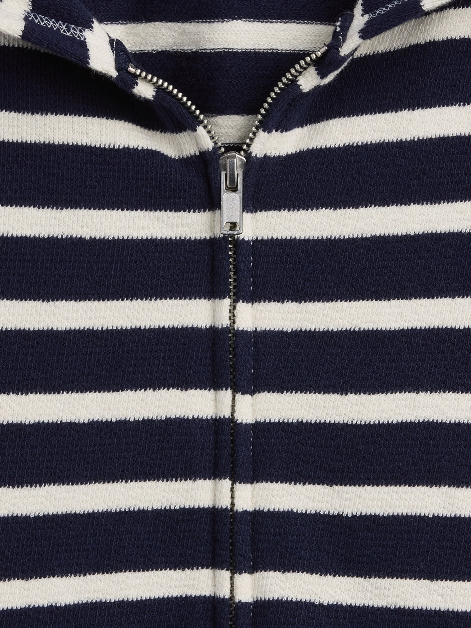 Towel Terry Oversized Stripe Zip Hoodie