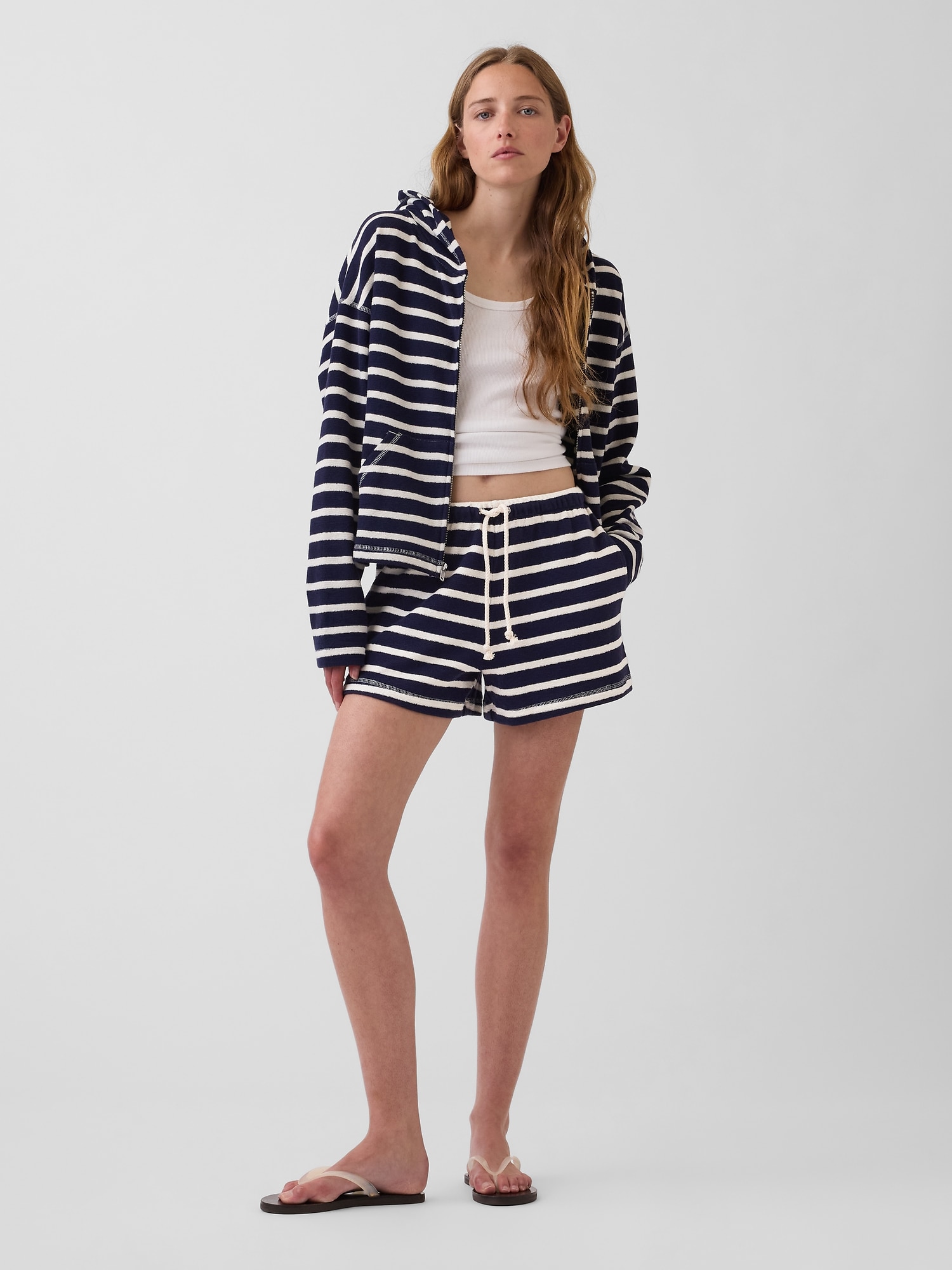 Gap 3.5" Towel Terry Relaxed Easy Shorts In Multi