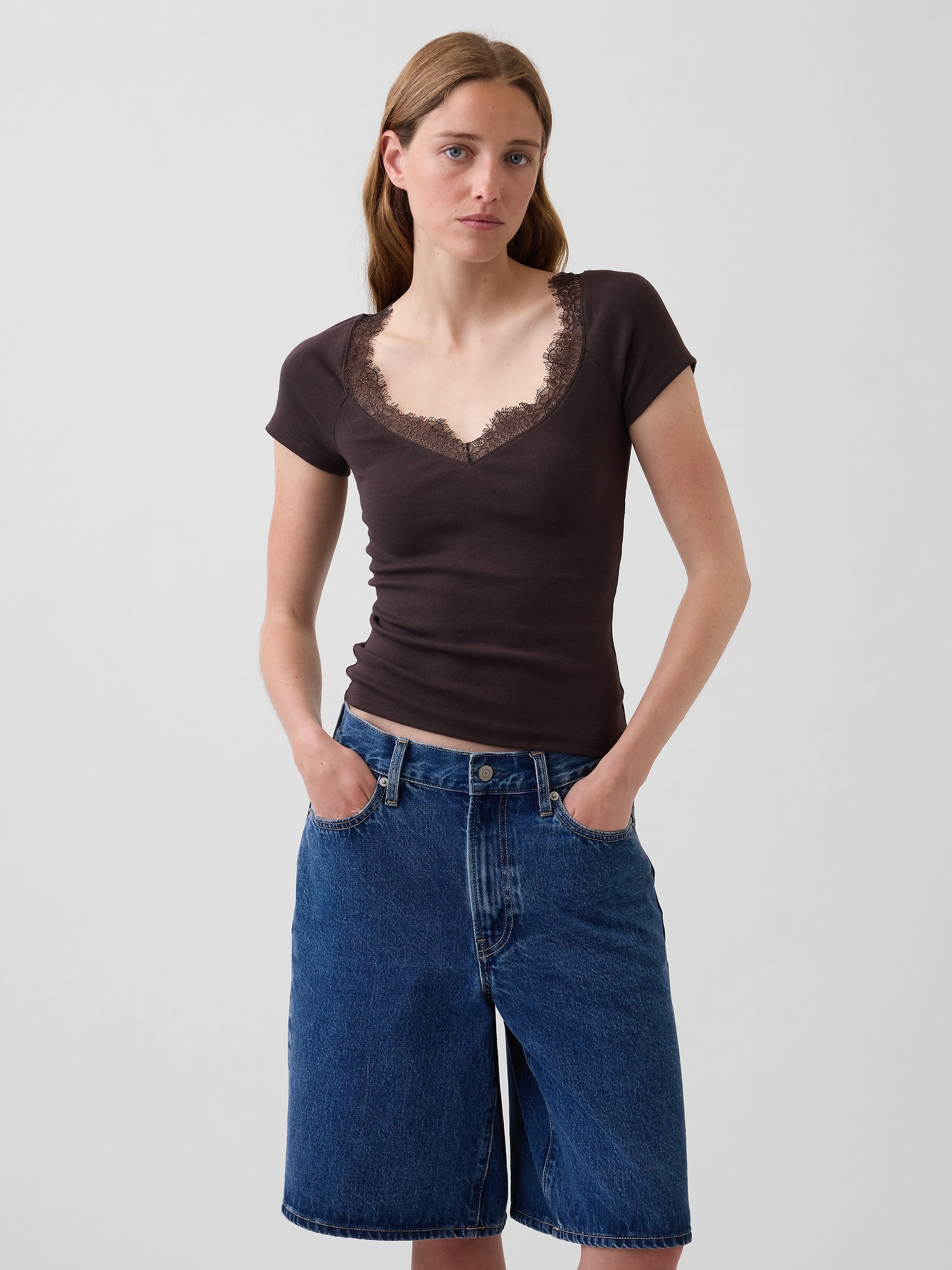 Modern Lace-Trim Top