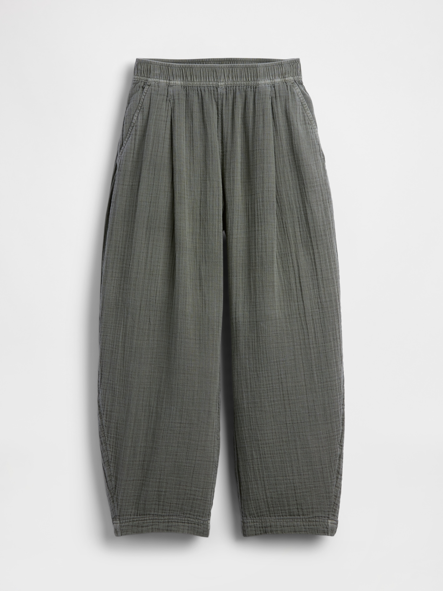 Cotton Gauze Easy Barrel Pants