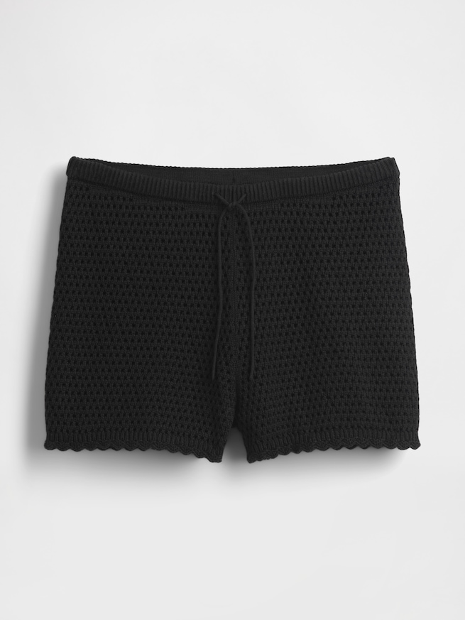 コットン100% クロシェ イージーショートパンツ-5