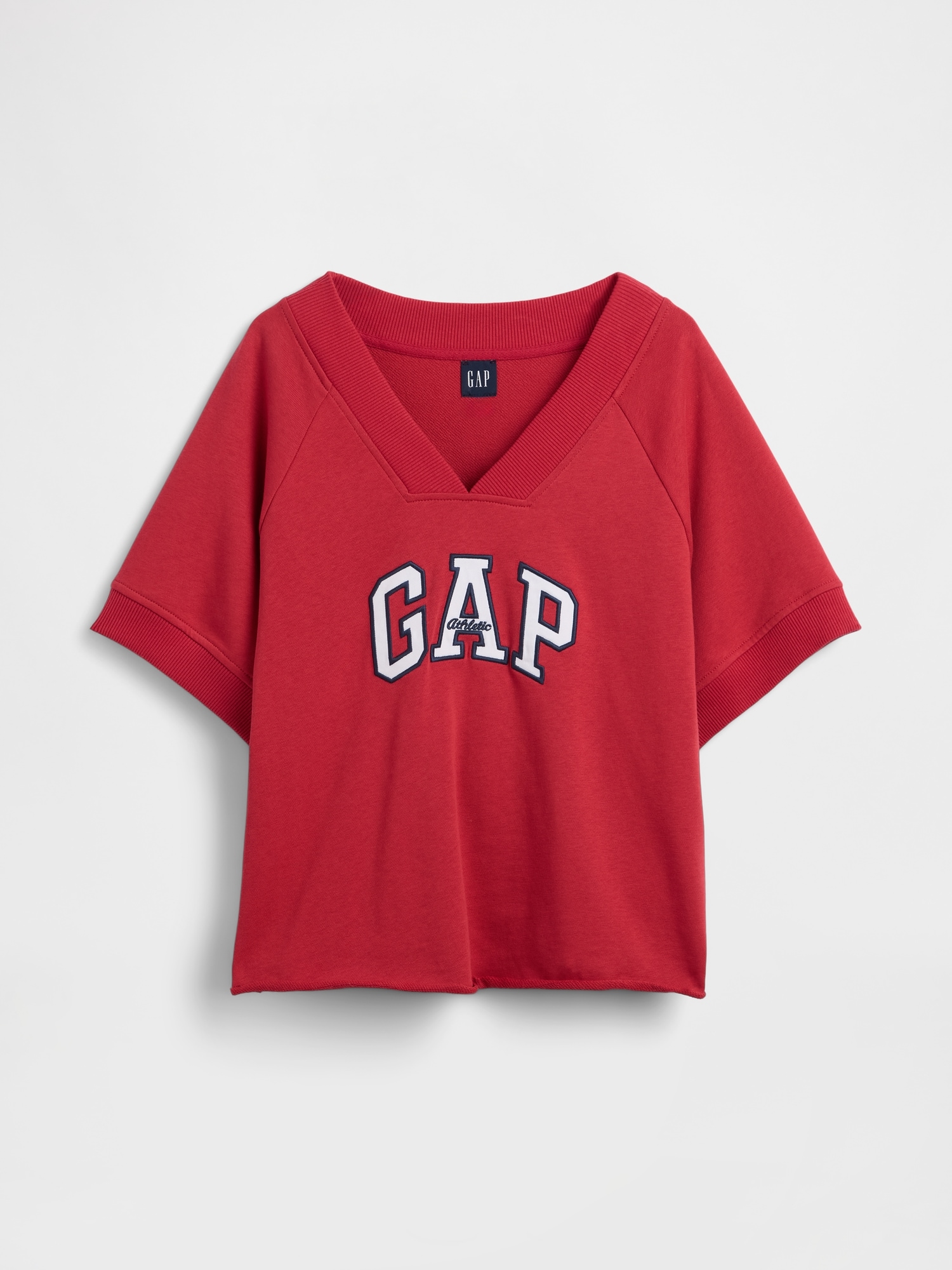 フレンチテリー オーバーサイズ GAPロゴ Vネック スウェットシャツ-4