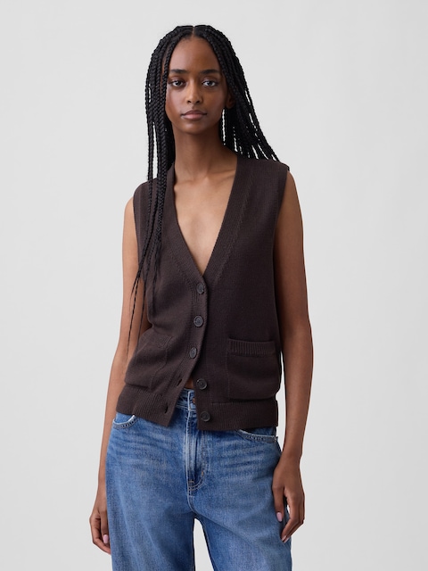 100% Cotton Pocket Sweater Vest