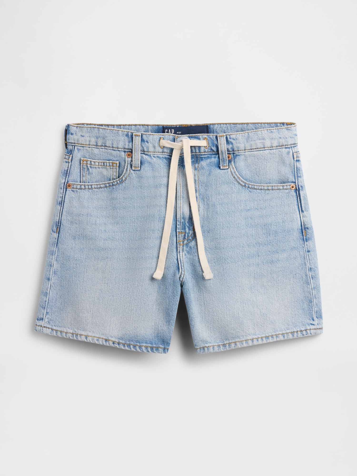 SuperSoft Drawstring Denim Midi Shorts
