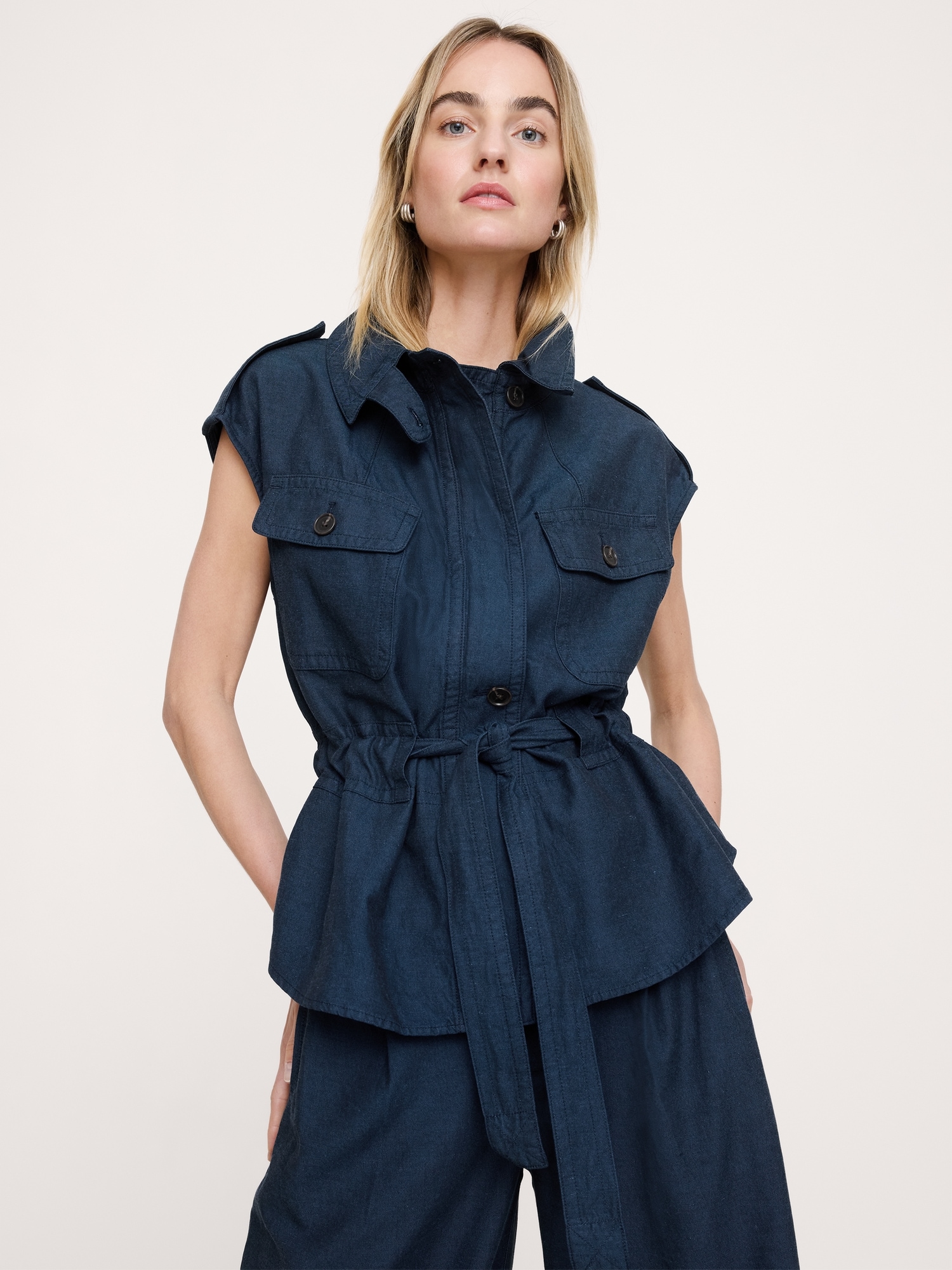 VESTE UTILITAIRE EN TENCEL™, COTON ET LIN