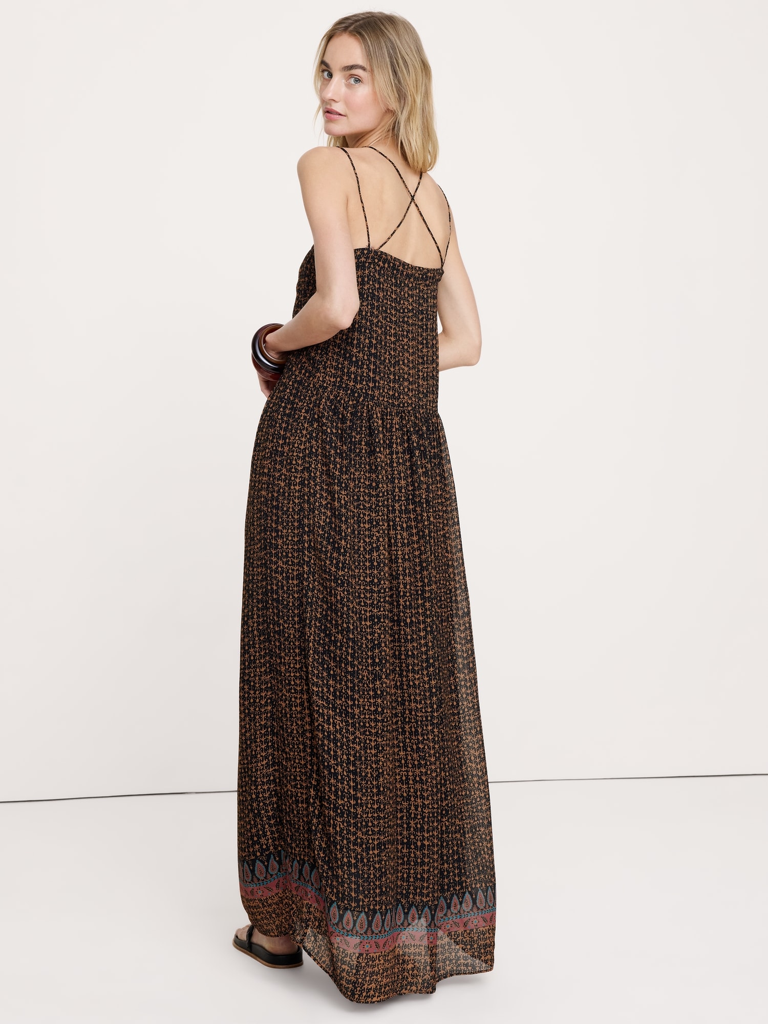 Georgette Strappy Maxi Dress