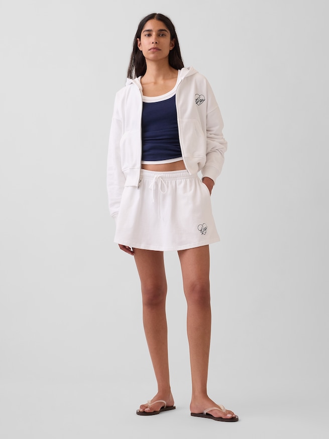 フレンチテリー オーバーサイズ GAPハートロゴ ジップアップパーカー-1