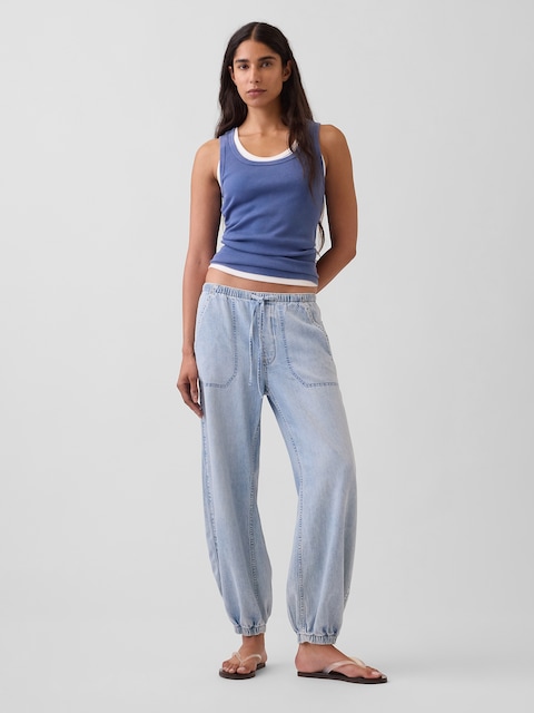 UltraSoft Denim Easy Barrel Joggers