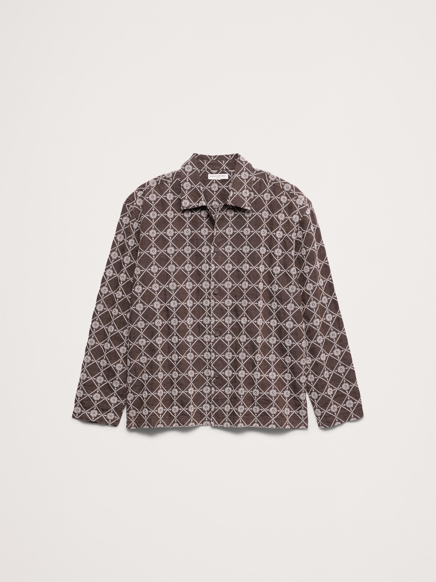 Relaxed-Fit Embroidered Linen Long-Sleeve Resort Shirt