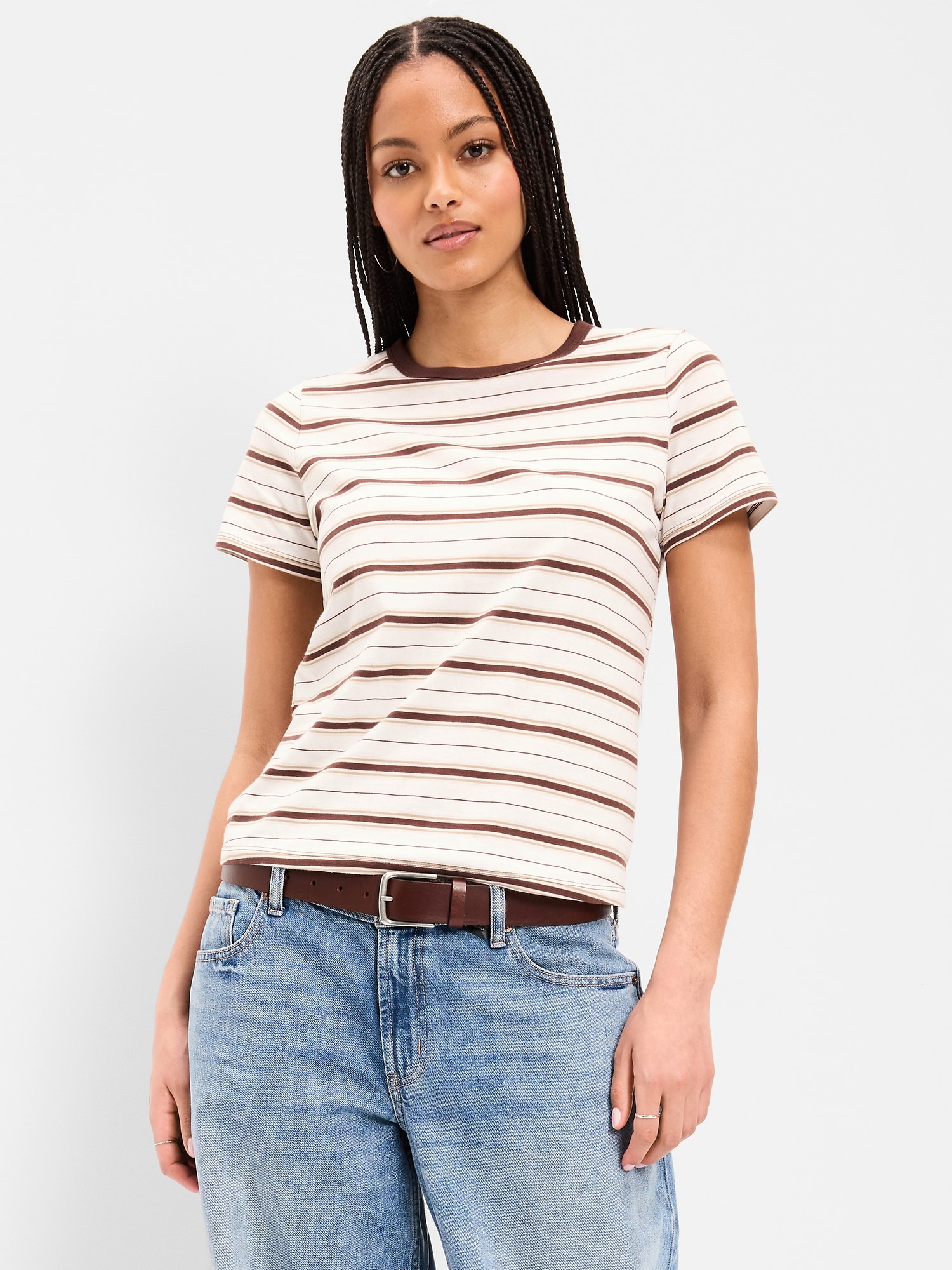 T-SHIRT RAS DU COU PASSE-PARTOUT À RAYURES