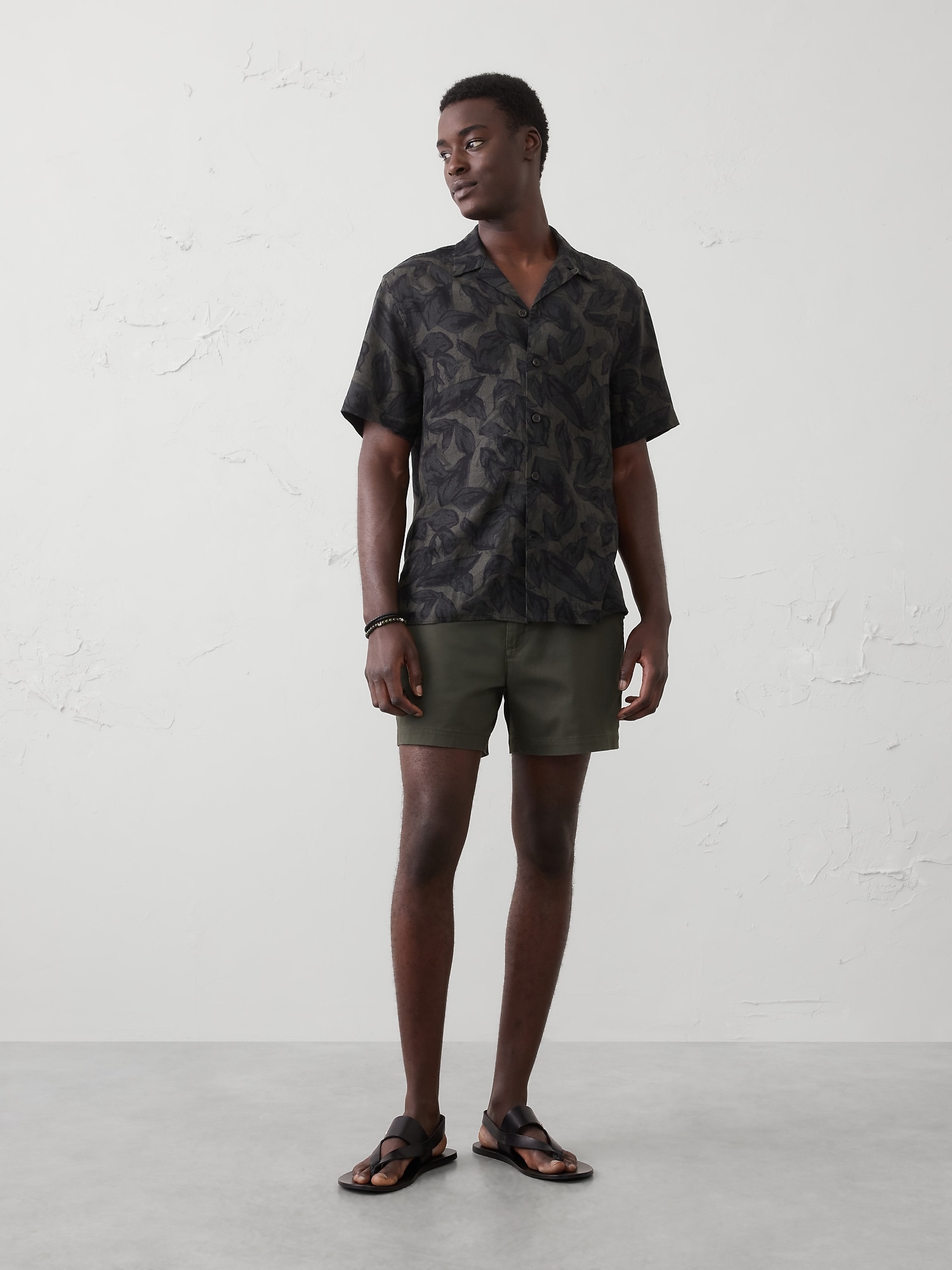 Standard-Fit Linen-Blend Resort Shirt