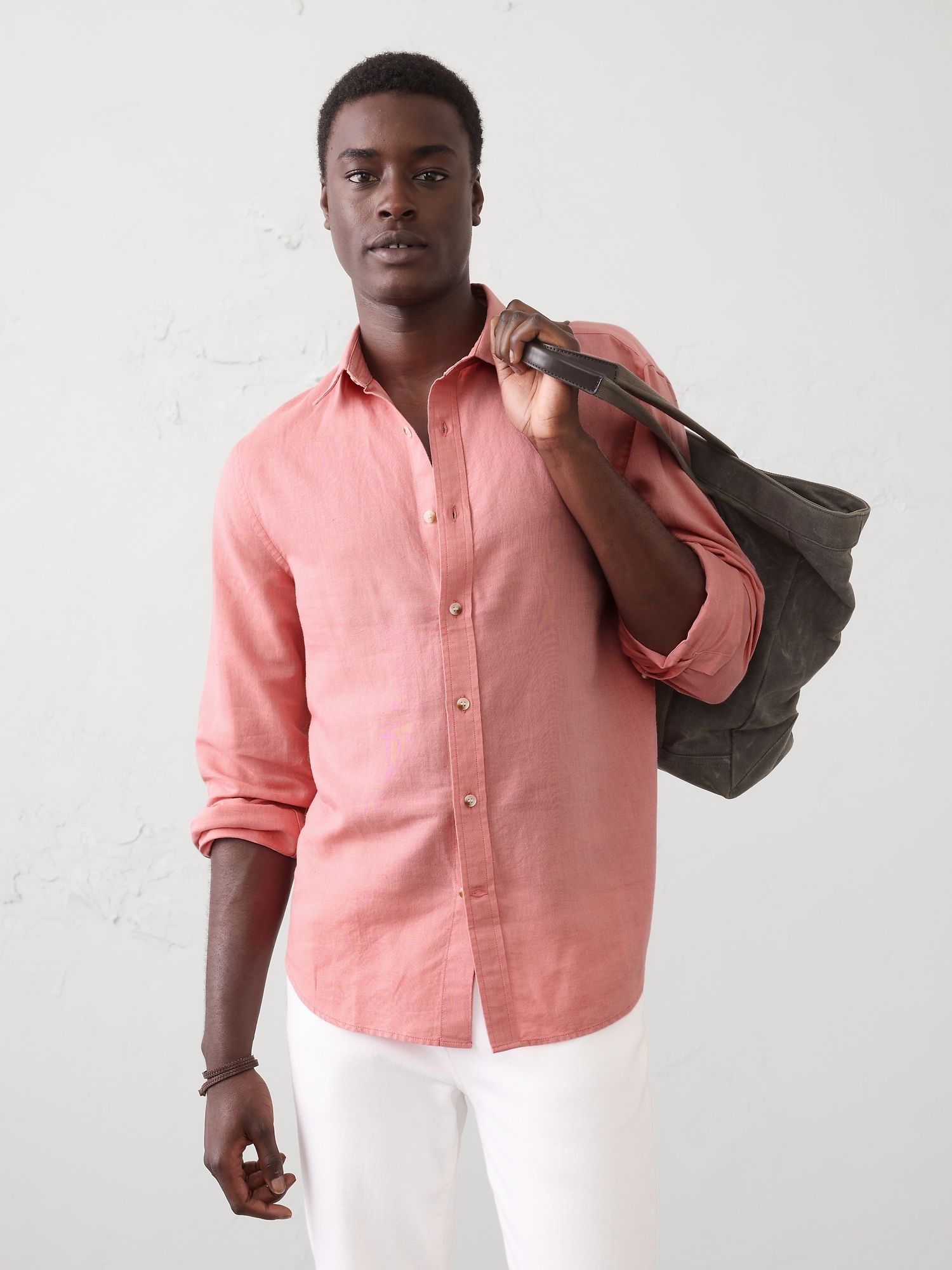 Slim-Fit Linen-Blend Shirt