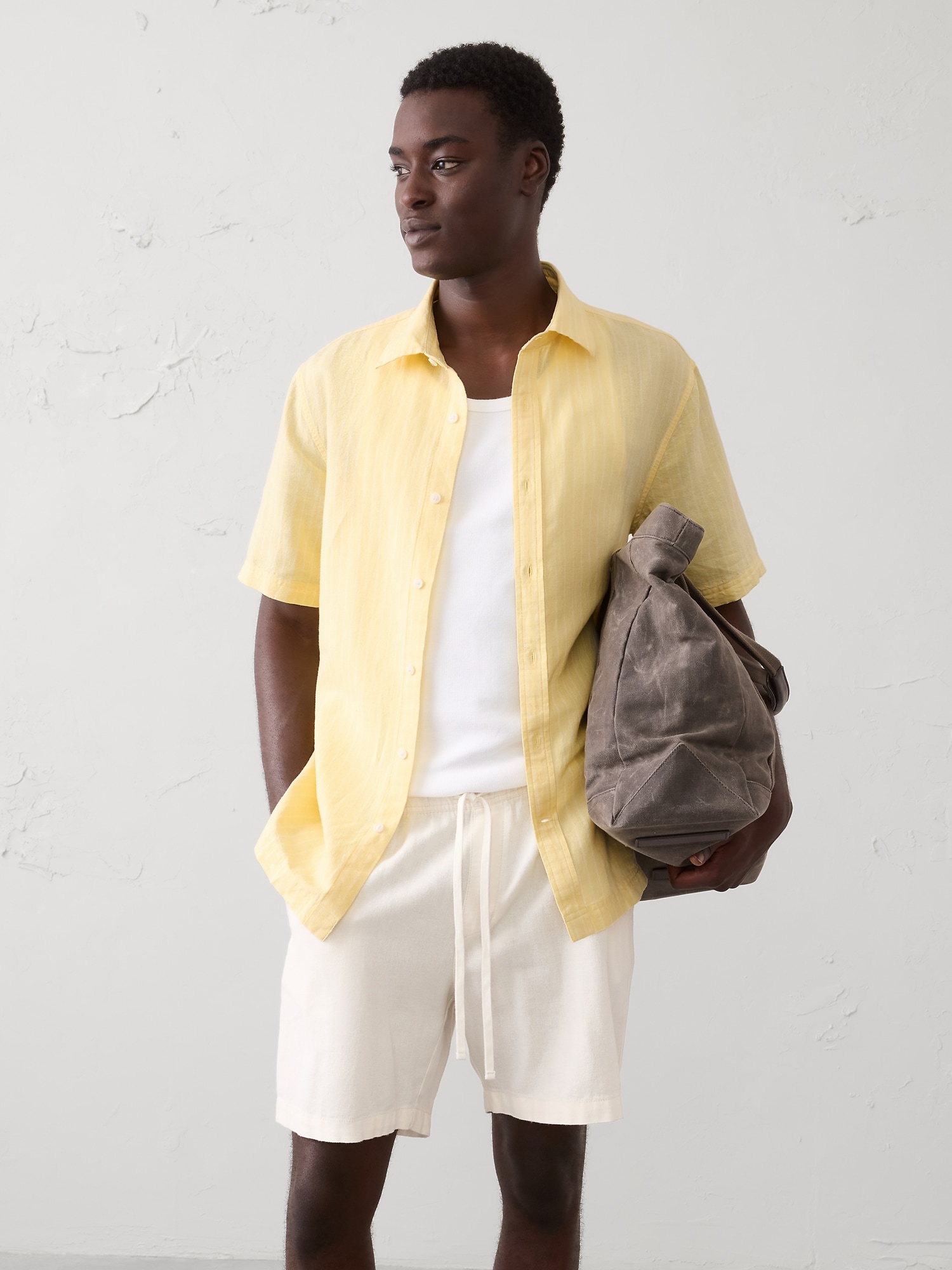 Standard-Fit Linen-Blend Shirt