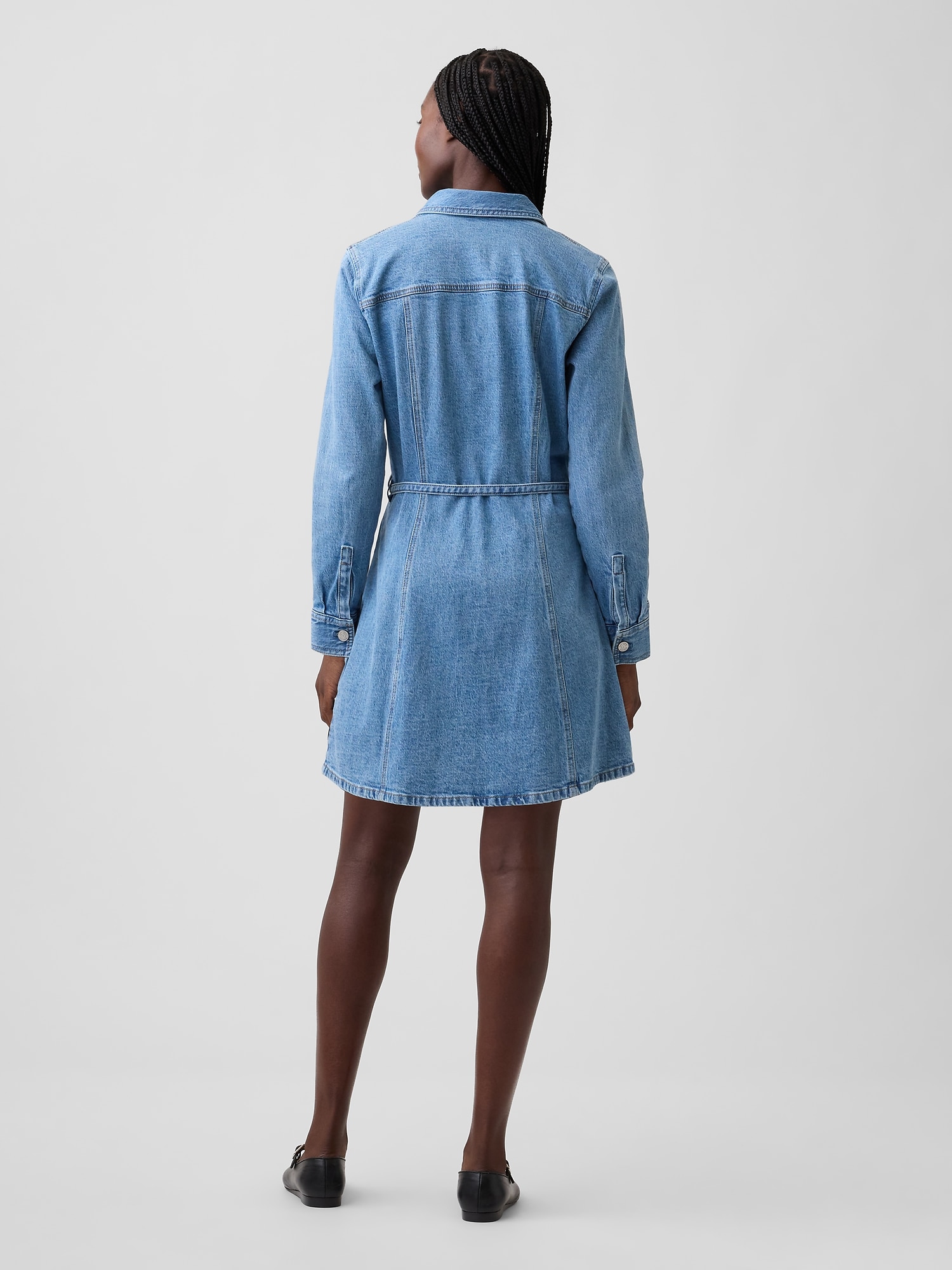 Denim Button-Front Mini Dress | Gap