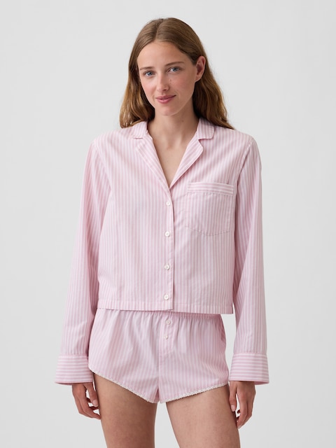 MadeSoft Poplin Oversized Crop PJ Shirt