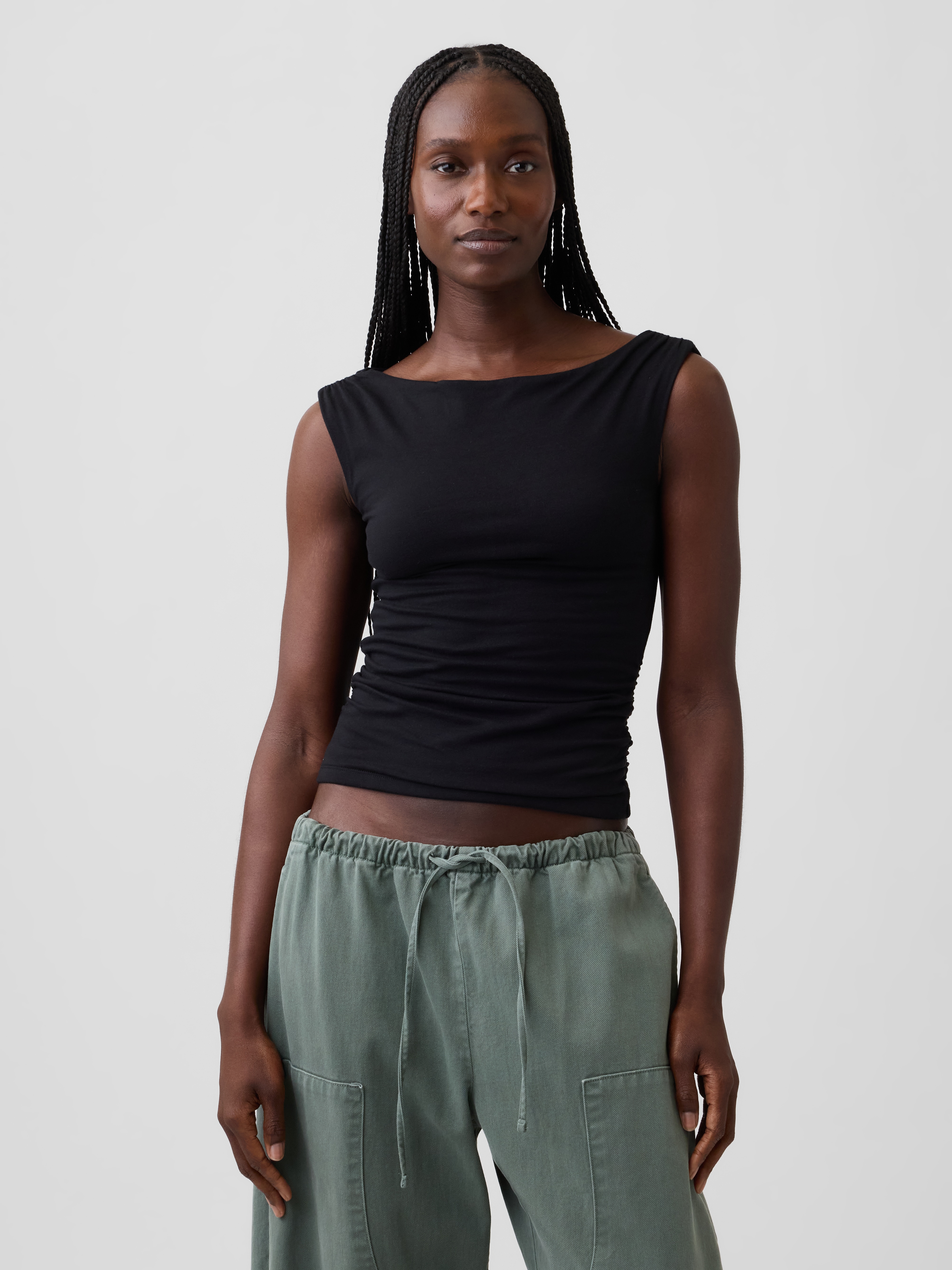 CloseKnit Jersey Crop Boatneck Top | Gap
