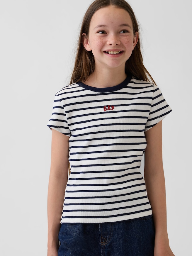 刺しゅう リブTシャツ (キッズ)-0