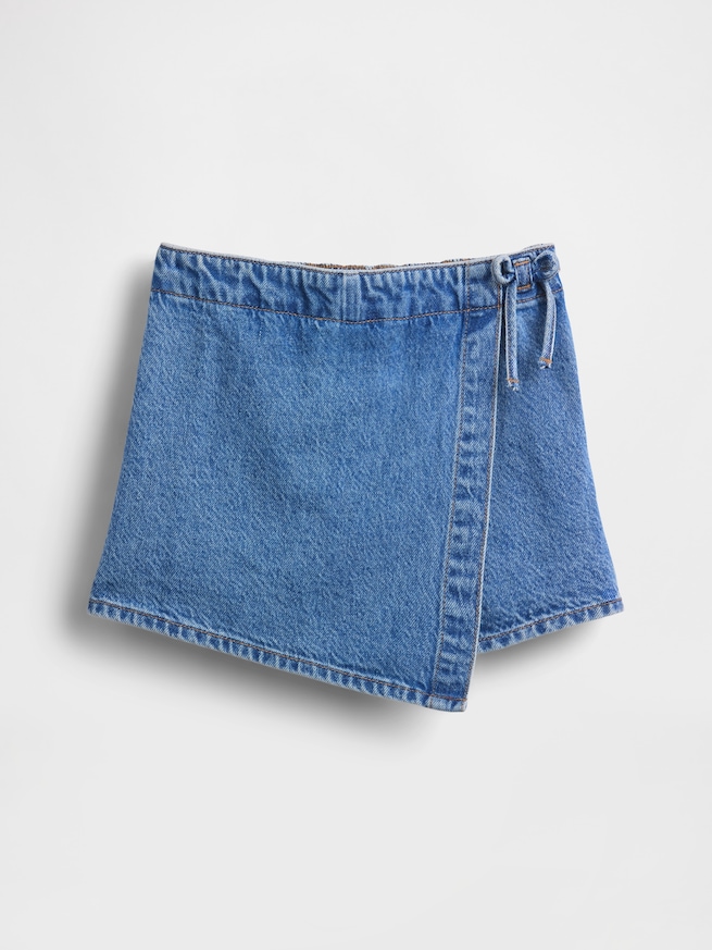 デニム ラップミニスカート・スコート (キッズ)-1