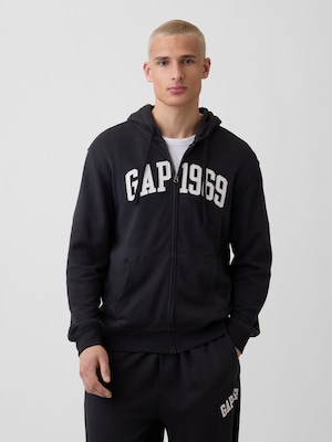 フレンチテリー リラックスフィット GAP1969ロゴ  ジップアップパーカー