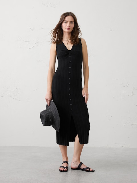 Button-Through Midi Dress