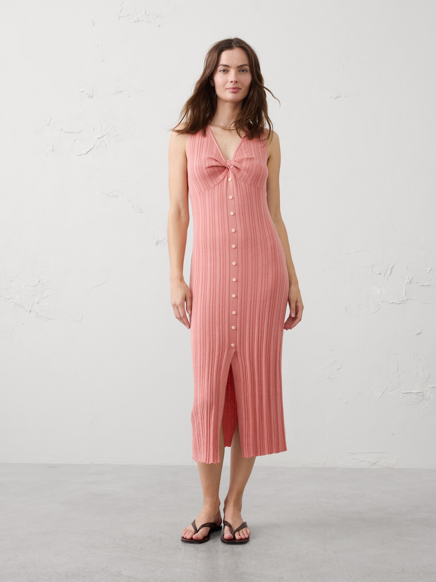 Button-Through Midi Dress