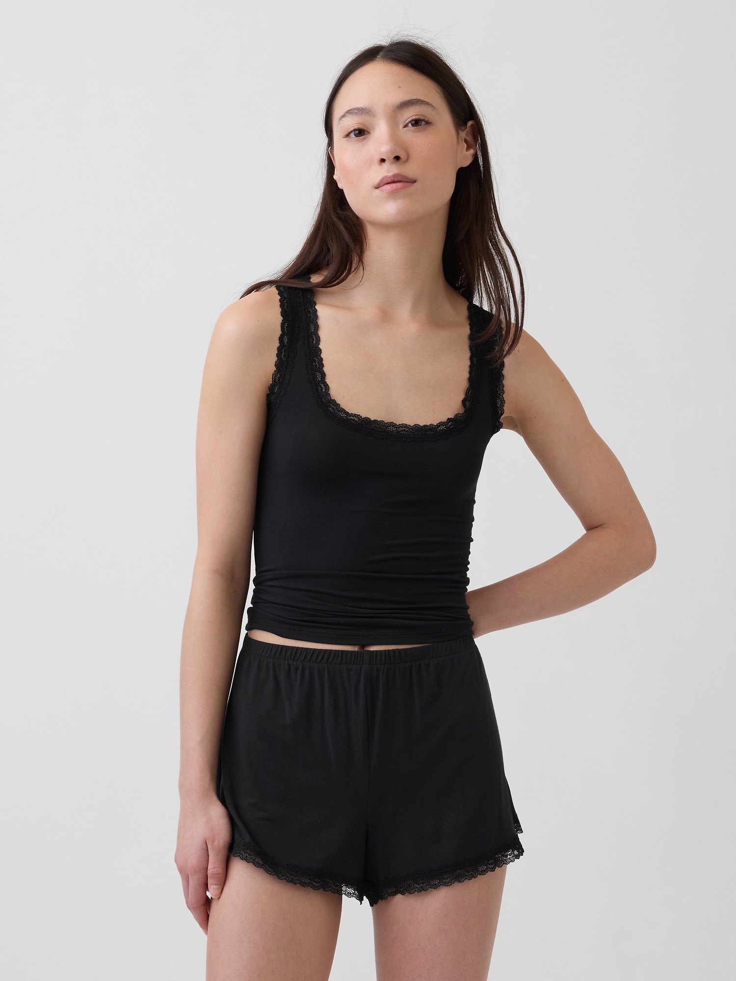 Softest Modal Lace-Trim PJ Tank Top
