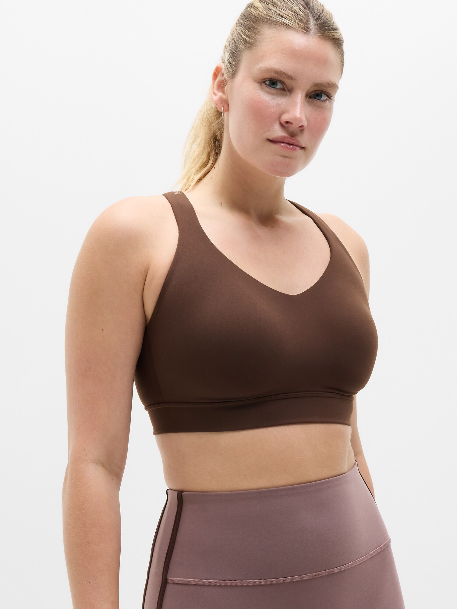 Athleta Women's Perfect Form Sports Bra D-Dd Brown  Size M