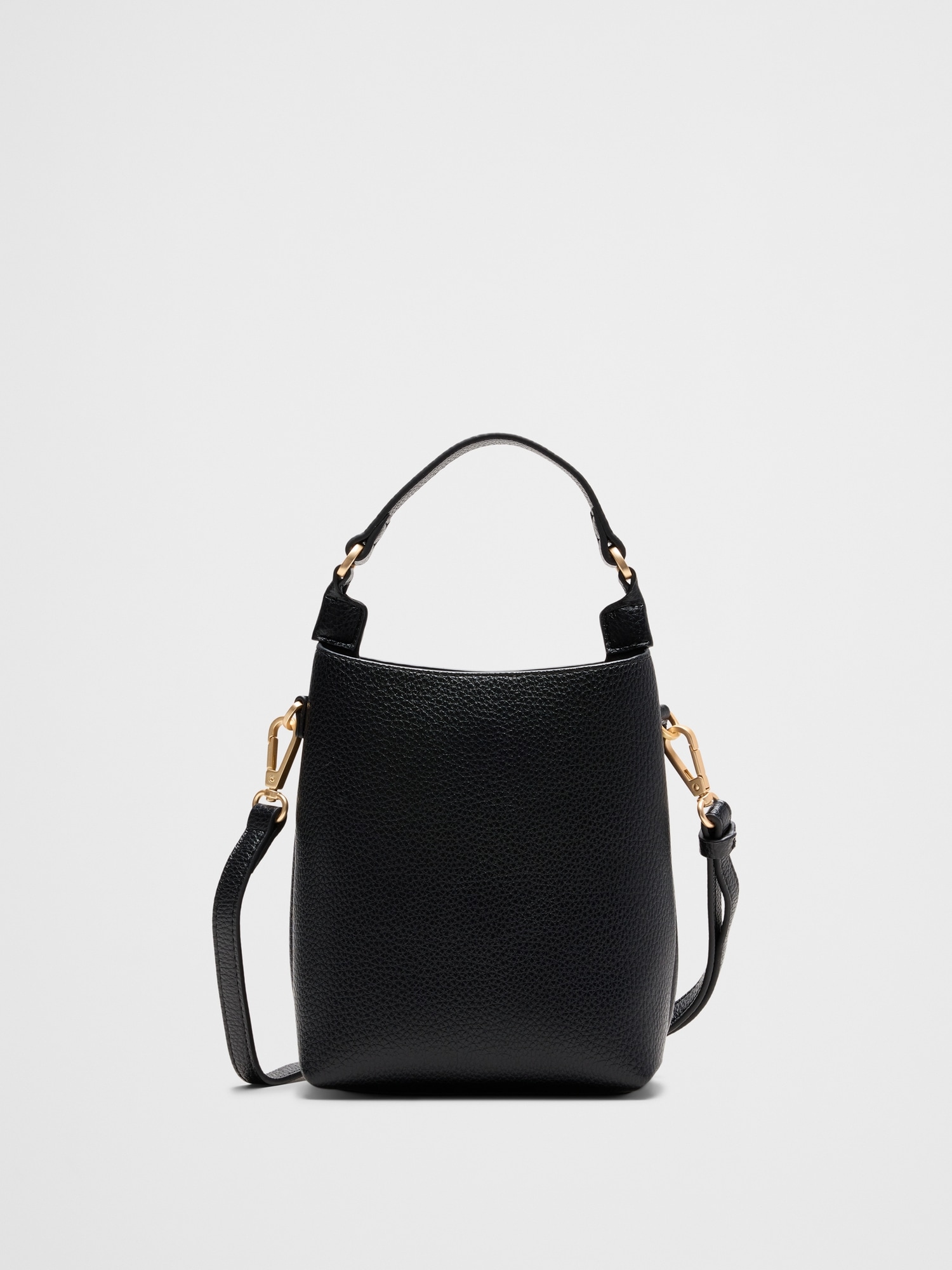 Vegan Leather Micro Mini Bucket Crossbody Bag