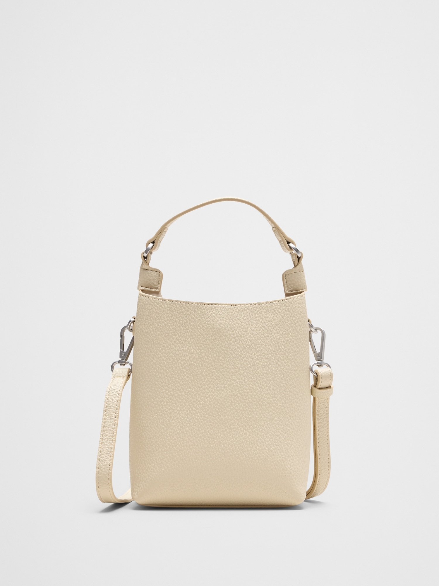 Vegan Leather Micro Mini Bucket Crossbody Bag