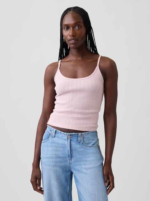 Pointelle Crop Cami