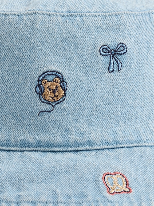 刺しゅう デニム バケットハット (幼児・ベビー)-1