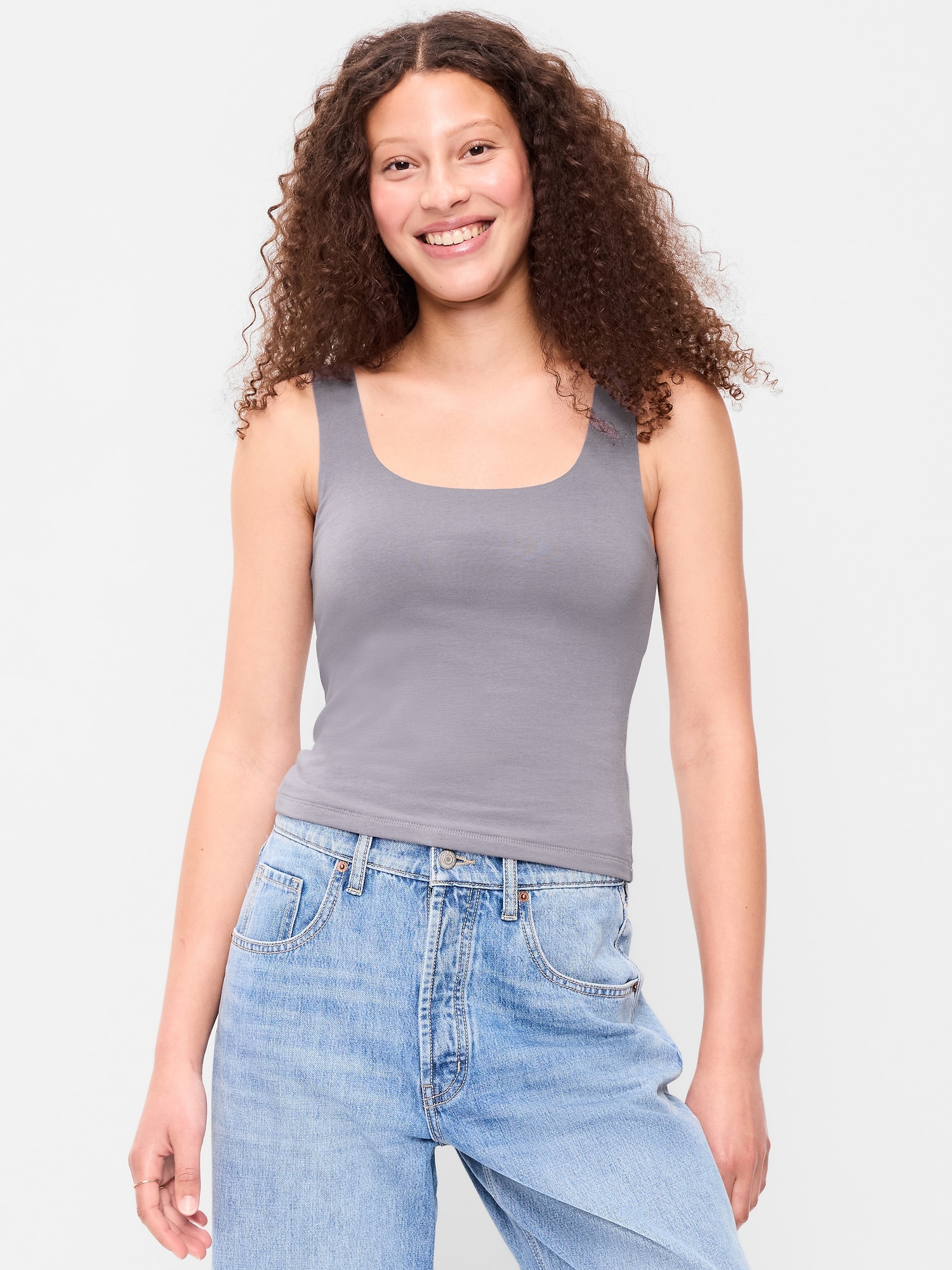 CAMISOLE À ENCOLURE DÉGAGÉE EN TISSU SCULPTANT DOUBLE ÉPAISSEUR