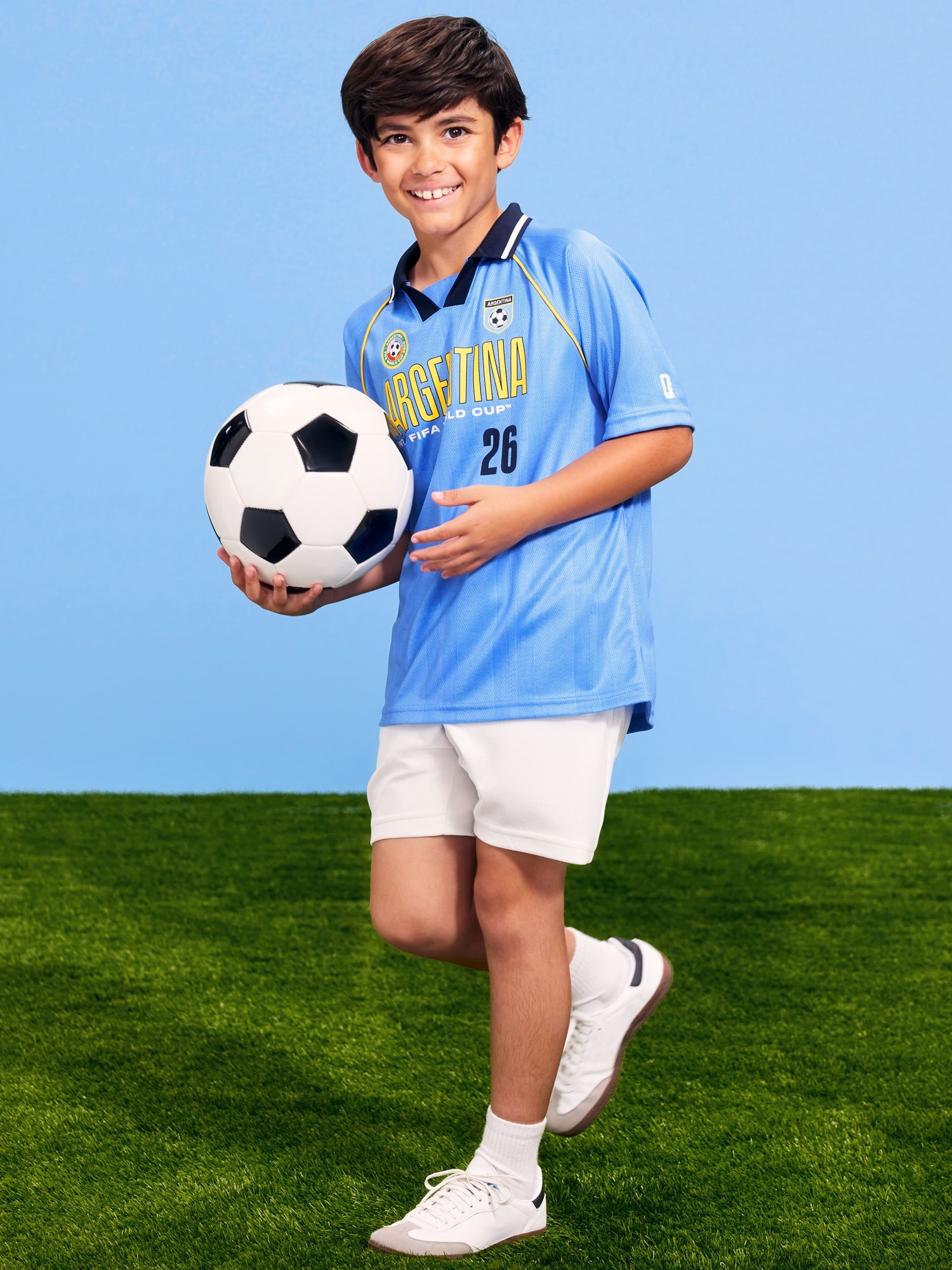 T-SHIRT EN JERSEY À COL COUPE DU MONDE DE LA FIFA 26™, ARGENTINE POUR ENFANT